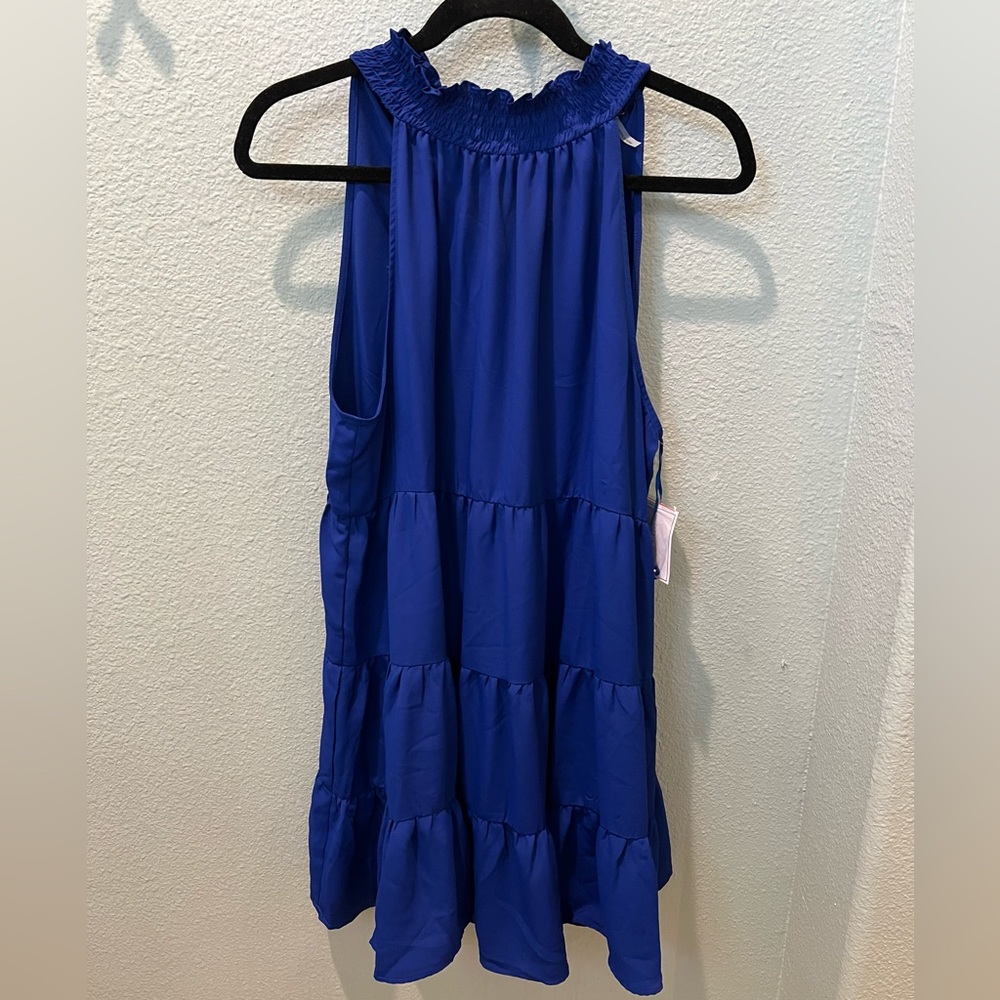 1.State Tiered Dress Blue NWT Large